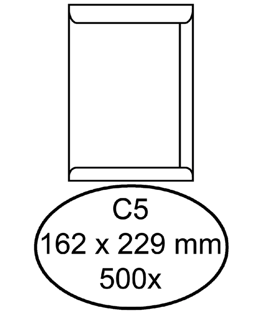 Een Envelop Quantore akte C5 162x229mm wit 500 stuks koop je bij Hoekmankantoorartikelen.nl