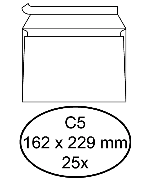 Een Envelop Quantore bank C5 162x229mm zelfklevend wit 25 stuks koop je bij Hoekmankantoorartikelen.nl