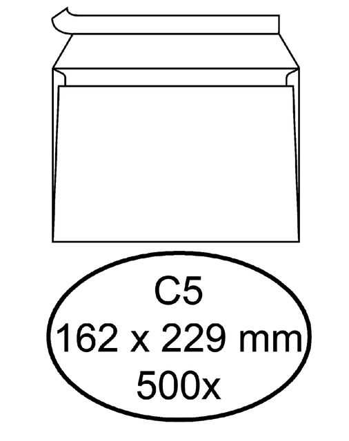 Een Envelop Quantore bank C5 162x229mm zelfklevend wit 500 stuks koop je bij Hoekmankantoorartikelen.nl