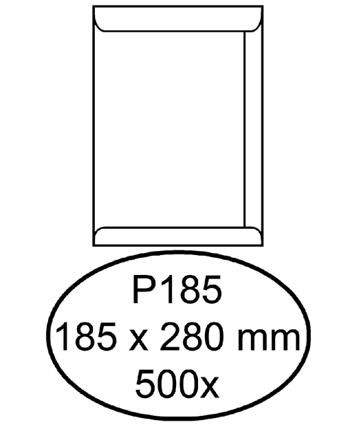 Een Envelop Quantore akte P185 185x280mm wit 500 stuks koop je bij VHK Kantoorartikelen