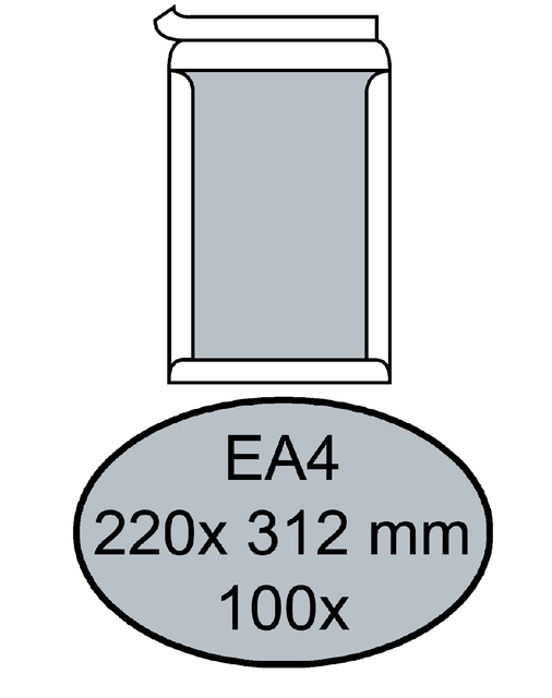 Een Envelop Quantore bordrug EA4 220x312mm zelfklevend wit 100 stuks koop je bij Hoekmankantoorartikelen.nl