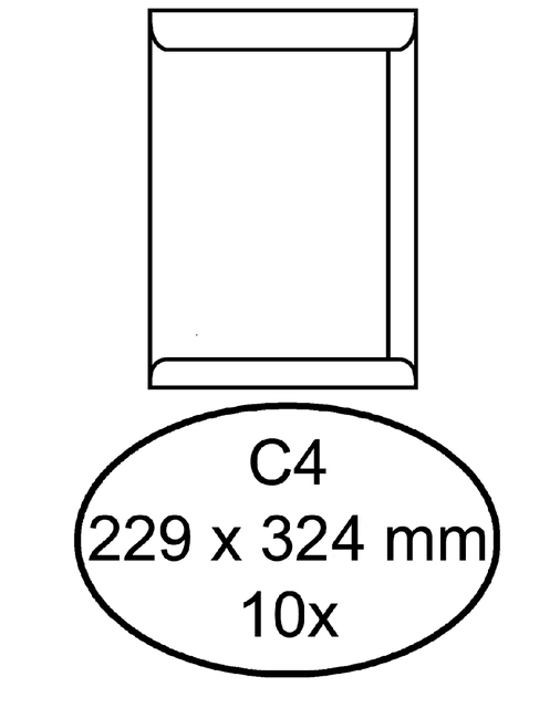 Een Envelop Quantore akte C4 229x324mm zelfklevend wit 10 stuks koop je bij Hoekmankantoorartikelen.nl