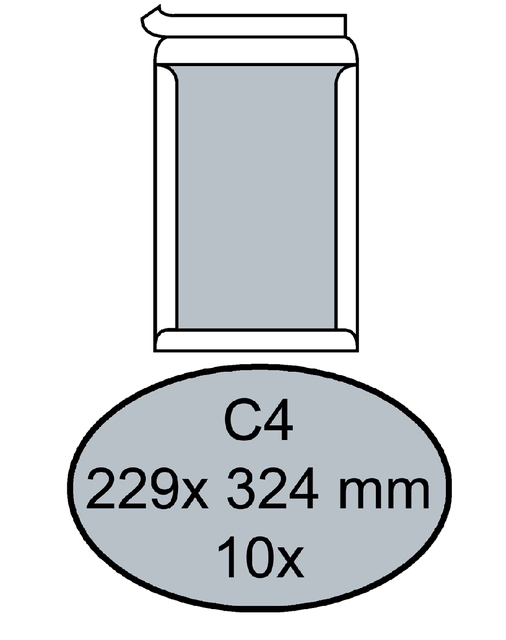 Een Envelop Quantore bordrug C4 229x324mm zelfklevend wit 10 stuks koop je bij Hoekmankantoorartikelen.nl