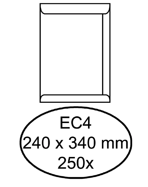 Een Envelop Quantore akte EC4 240x340mm wit 250 stuks koop je bij Hoekmankantoorartikelen.nl