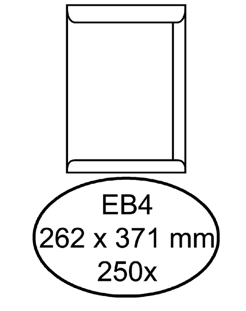 Een Envelop Quantore akte EB4 262x371mm wit 250 stuks koop je bij Hoekmankantoorartikelen.nl