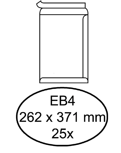 Een Envelop Hermes akte EB4 262x371mm zelfklevend wit pak à 25 stuks koop je bij VHK Kantoorartikelen