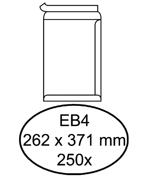 Een Envelop Quantore akte EB4 262x371mm zelfklevend wit 250 stuks koop je bij Hoekmankantoorartikelen.nl