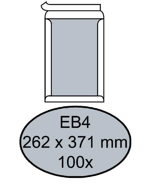 Een Envelop Quantore bordrug EB4 262x371mm zelfklevend wit 100 stuks koop je bij Hoekmankantoorartikelen.nl