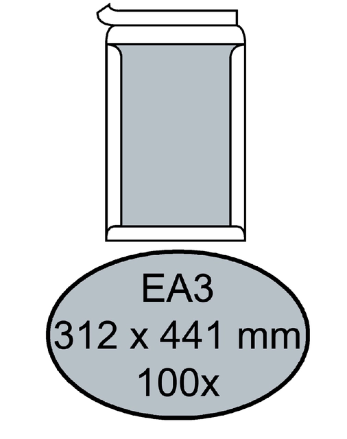 Een Envelop Quantore bordrug EA3 312x441mm zelfklevend wit 100 stuks koop je bij Hoekmankantoorartikelen.nl