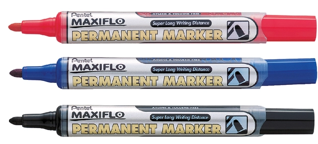 Een Viltstift Pentel NLF50 Maxiflo rond 1mm zwart koop je bij VHK Kantoorartikelen