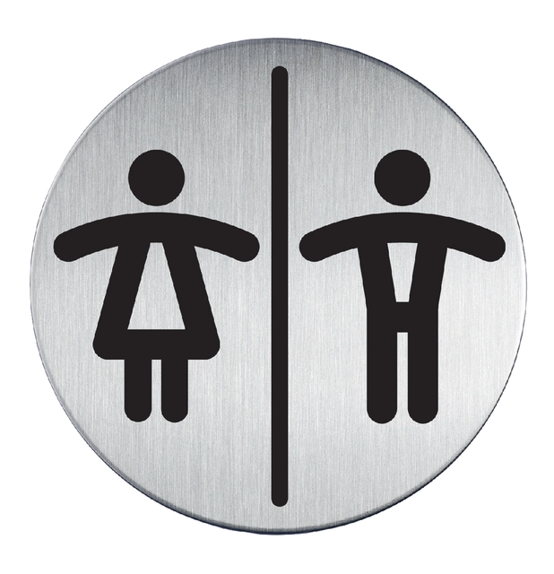 Een Infobord pictogram Durable 4920 toileten D/H rond 83Mm koop je bij VHK Kantoorartikelen