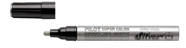 Een Viltstift PILOT Super Color lakmarker medium zilver koop je bij VHK Kantoorartikelen