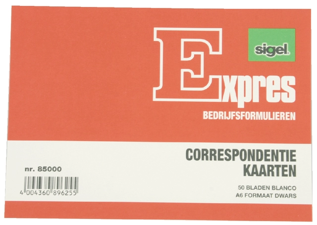 Een Correspondentiekaart Sigel Expres A6 blanco ivoorkarton pak à 50 stuks koop je bij VHK Kantoorartikelen