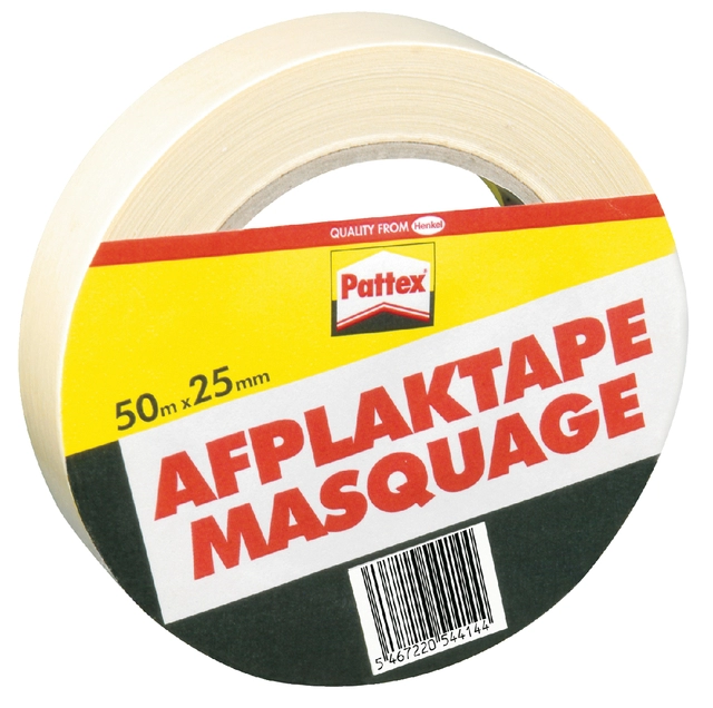 Een Afplaktape Pattex 25mmx50m creme koop je bij VHK Kantoorartikelen