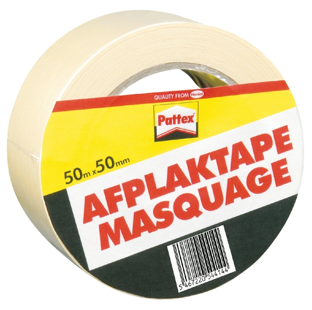 Een Afplaktape Pattex 50mmx50m creme koop je bij VHK Kantoorartikelen