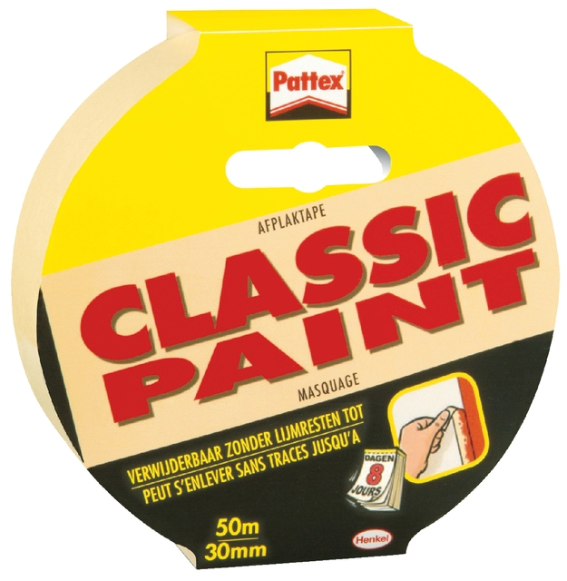 Een Afplaktape Pattex Classic 30mmx50m creme koop je bij Hoekmankantoorartikelen.nl