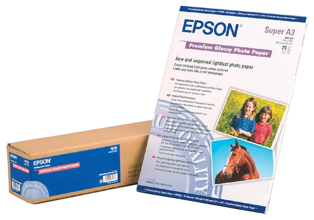 Een Inkjetpapier Epson S041315 A3 Premium glans 20 vel koop je bij Hoekmankantoorartikelen.nl