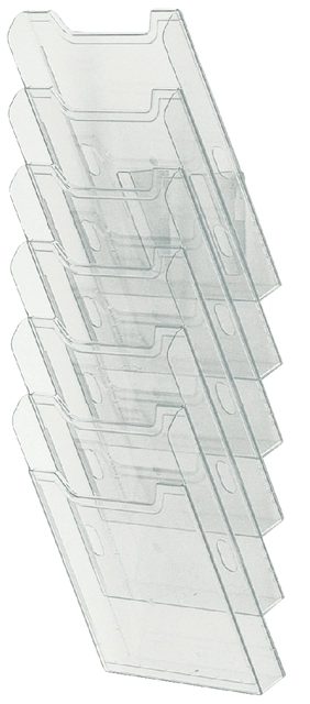 Een Folderhouder Exacompta wand A4 6-vaks staand helder transparant koop je bij Hoekmankantoorartikelen.nl