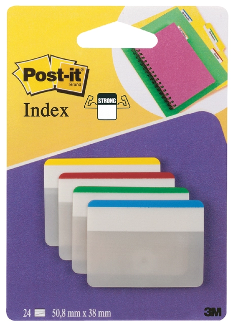 Een Indextabs Post-it 686F1 38x50.8mm strong recht assorti 24 tabs koop je bij Hoekmankantoorartikelen.nl