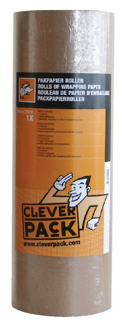 Een Inpakpapier CleverPack kraft 70gr 50cmx220m koop je bij Hoekmankantoorartikelen.nl