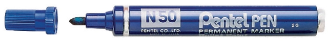 Een Viltstift Pentel N50 rond 1.5-3mm blauw koop je bij VHK Kantoorartikelen