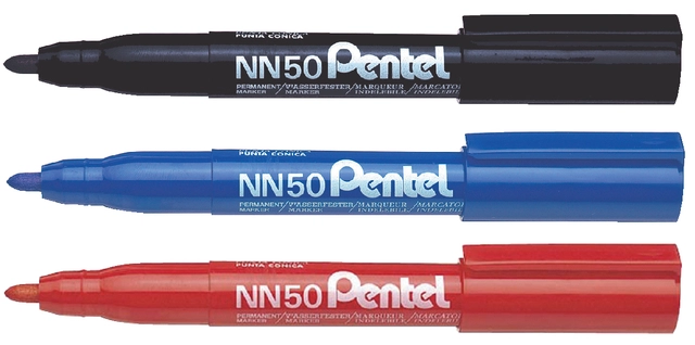 Een Viltstift Pentel NN50 rond 1.3-3mm zwart koop je bij VHK Kantoorartikelen