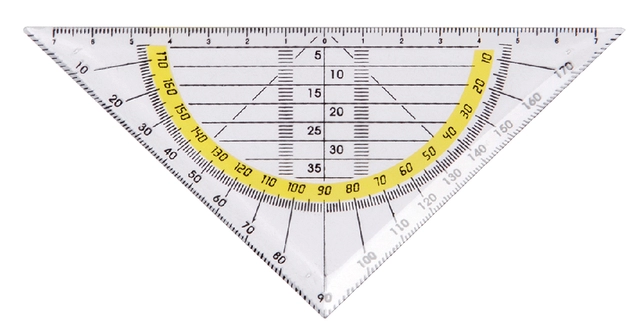 Een Geodriehoek Quantore 140mm transparant koop je bij VHK Kantoorartikelen