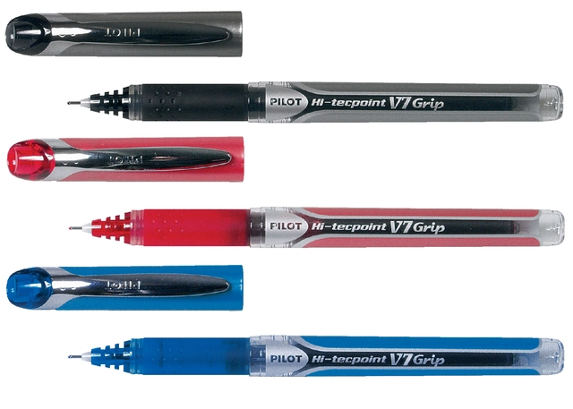 Een Rollerpen PILOT Hi-Tecpoint Grip V7 medium blauw koop je bij Hoekmankantoorartikelen.nl