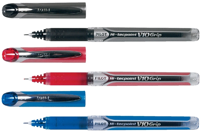 Een Rollerpen PILOT Hi-Tecpoint Grip V10 breed blauw koop je bij Hoekmankantoorartikelen.nl