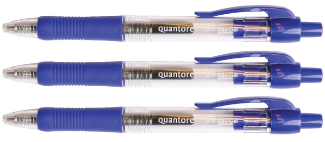 Een Gelschrijver Quantore grip drukknop 0.7mm blauw koop je bij VHK Kantoorartikelen