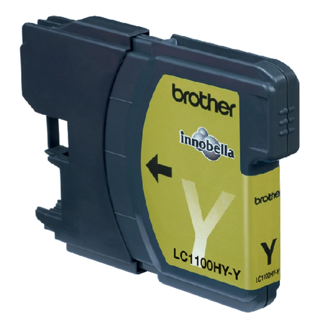 Een Inktcartridge Brother LC-1100HYY geel koop je bij VHK Kantoorartikelen