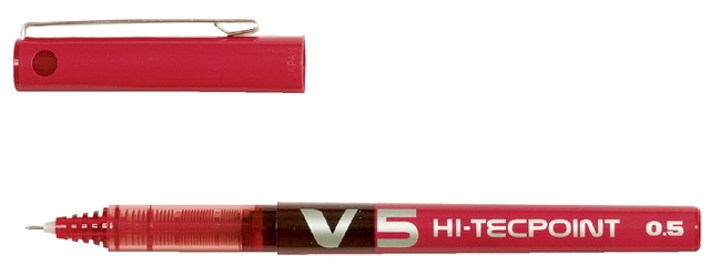 Een Rollerpen PILOT Hi-Tecpoint V5 fijn rood koop je bij Hoekmankantoorartikelen.nl