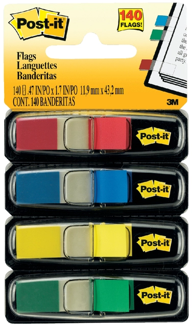 Een Indextabs Post-it 6834 11,9x43,1mm assorti 140 tabs koop je bij Hoekmankantoorartikelen.nl