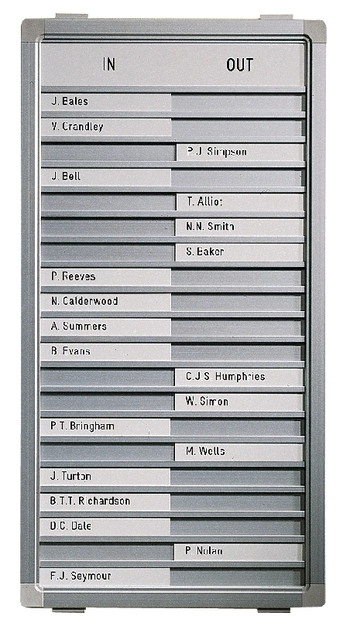 Een Aan-afwezigheidsbord Legamaster 31x26cm 10 namen koop je bij VHK Kantoorartikelen