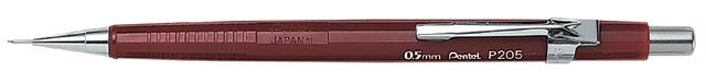 Een Vulpotlood Pentel P205 HB 0.5mm rood koop je bij VHK Kantoorartikelen