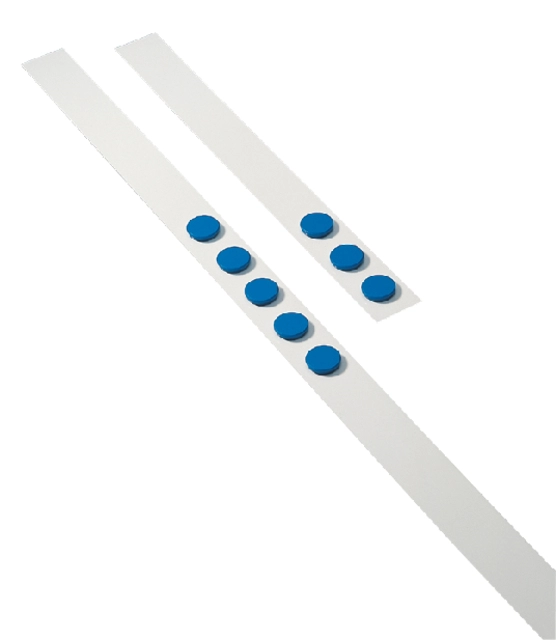 Een Wandlijst Desq 100cm met 5 blauwe magneten 32mm koop je bij VHK Kantoorartikelen