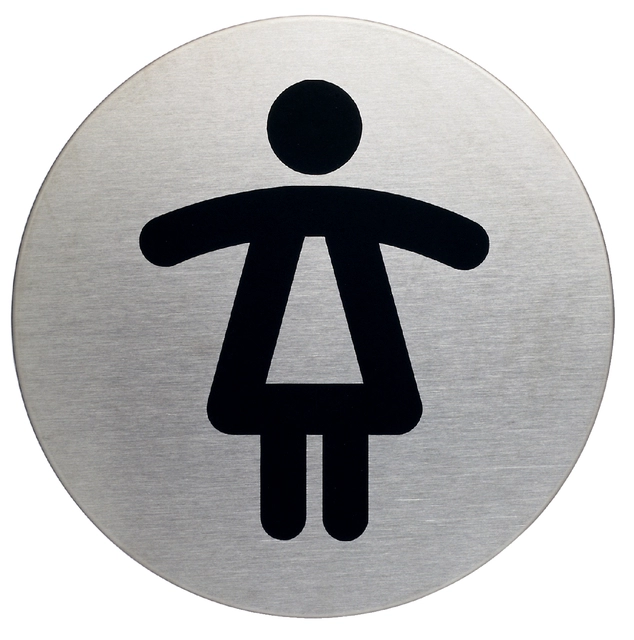 Een Infobord pictogram Durable 4904 wc dames rond 83Mm koop je bij VHK Kantoorartikelen