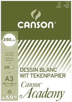 Een Canson tekenpapier Academy, 250 g, ft 29,7 x 42 cm, A3, blok van 20 vel koop je bij best4office