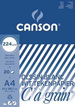 Een Canson tekenblok C à grain 224 g/m², ft 21 x 29,7 cm (A4) koop je bij best4office