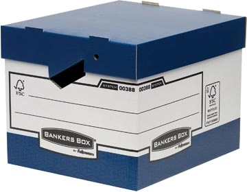 Een Bankers Box archiefdoos, formaat 33,3 x 29,2 x 40,4 cm, blauw koop je bij best4office