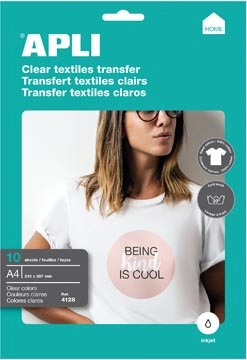 Een Apli T-shirt Transfer Paper voor licht of wit textiel, pak met 10 vellen koop je bij best4office