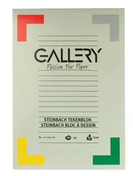 Een Gallery Steinbach tekenpapier, 200 g, ft 21 x 29,7 cm, A4, gekorreld, blok van 20 vel koop je bij best4office