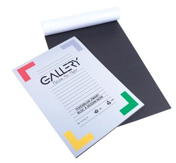 Een Gallery tekenpapier, 120 g, ft 21 x 29,7 cm, A4, zwart, blok van 20 vel koop je bij best4office