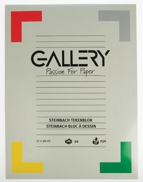 Een Gallery Steinbach tekenpapier, 250 g, ft 27 x 36 cm, gekorreld, blok van 20 vel koop je bij best4office