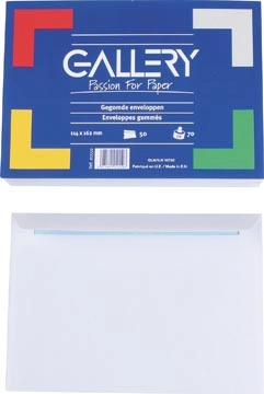 Een Gallery enveloppen ft 114 x 162 mm, gegomd, pak van 50 stuks koop je bij best4office