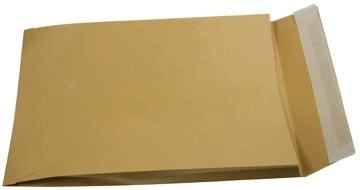 Een Gallery enveloppen met balg ft 229 x 324 x 35 mm, stripsluiting, bruine kraft, doos van 250 stuks koop je bij Muys Kantoor & Kado