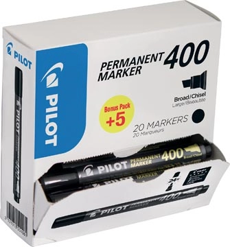 Een Pilot permanent marker 400, XXL doos met 15 + 5 stuks, zwart koop je bij Muys Kantoor & Kado