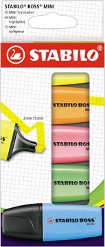 Een STABILO BOSS MINI markeerstift, etui van 5 stuks, assorti koop je bij Muys Kantoor & Kado