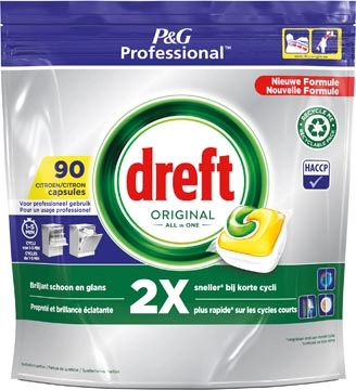 Een Dreft vaatwasmiddel Original Lemon, 90 capsules koop je bij Muys Kantoor & Kado