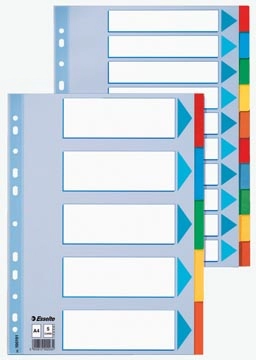 Een Esselte tabbladen, voor ft A4, karton, 10 tabs, 11-gaatsperforatie koop je bij best4office